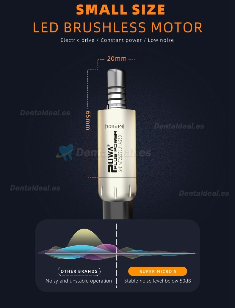 Pluspower® Super Micro S Motor eléctrico dental con luz LED 5 modelos